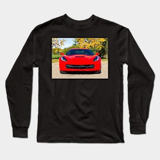 Red Sports Car Front View Long Sleeve T-Shirt